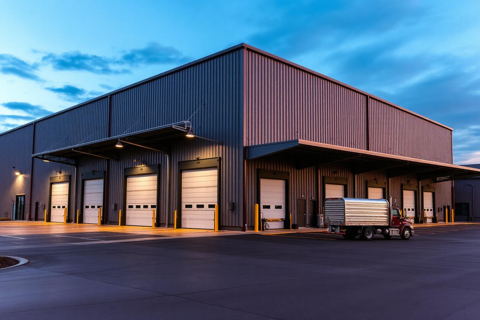 Metal commercial building on an Oklahoma property